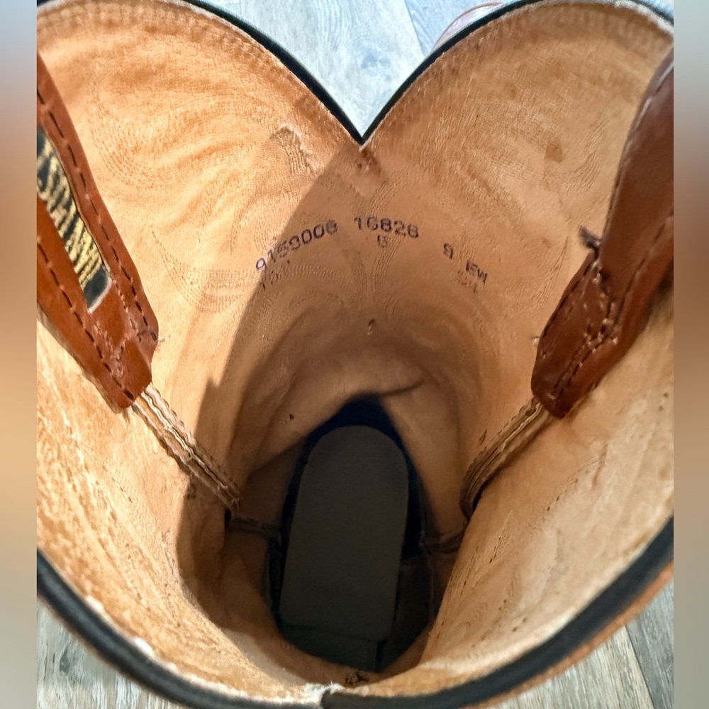 CLOSET CLEANOUT✨Dan Post Genuine Lizard Western Cowboy Boots Brown Men’s 8.5 EW - Picture 8 of 8